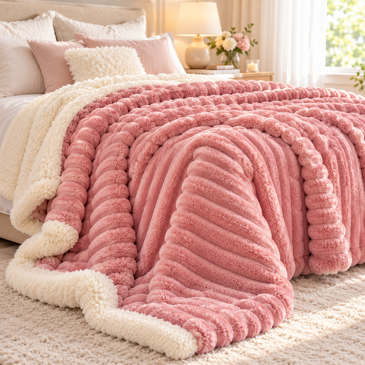 Rabbit Sherpa Fleece Blanket