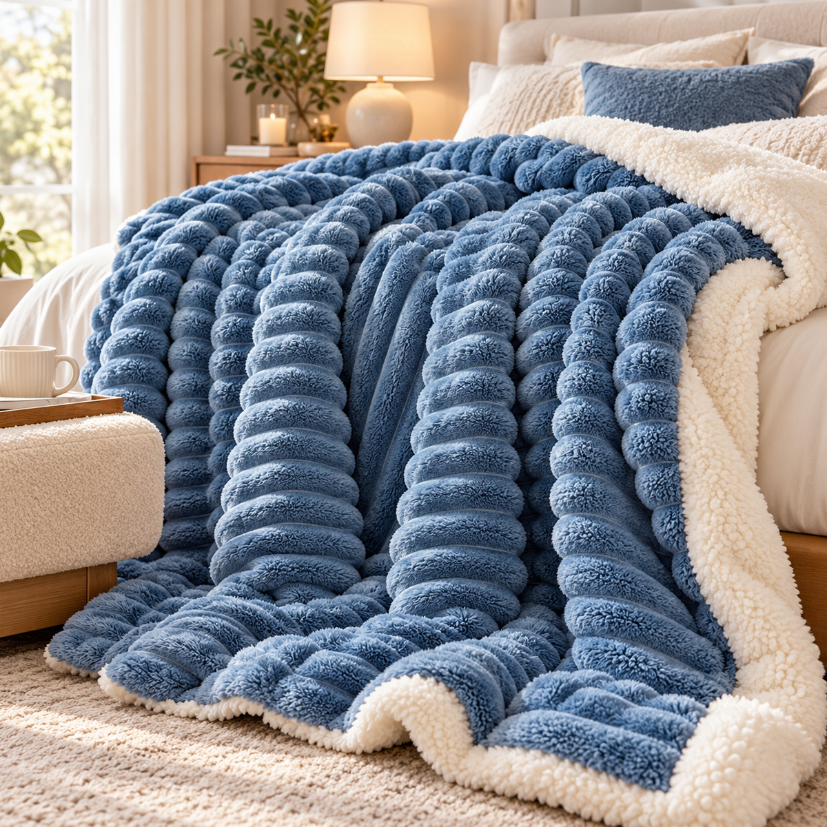 Rabbit Sherpa Fleece Blanket