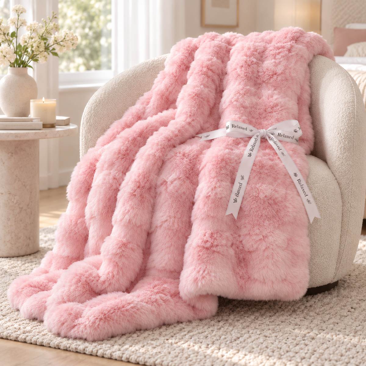 Rabbit Faux Fur Blanket